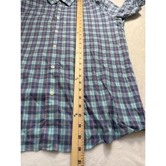 Faherty The Movement Shirt Long Sleeve Button Up Blue Pink White Plaid XL Preppy - Picture 7 of 7